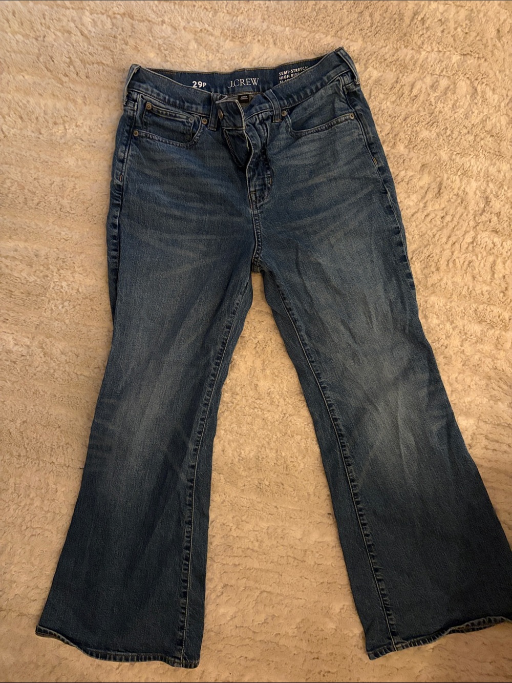 J. Crew Mid-Rise Dark Blue Flare Jeans